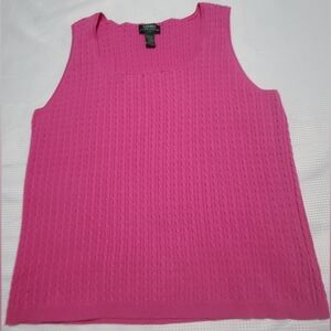 Lauren Ralph Lauren Vibrant Pink Textured Tank Top S 2X